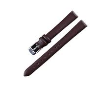 LMINGZE Women's Leather Watch Strap 8mm 10mm 12mm Small Size Retro Watch Band Universal Replacement Wristband(Dark Brown-Silver,8mm)
