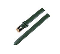 LMINGZE Women's Leather Watch Strap 8mm 10mm 12mm Small Size Retro Watch Band Universal Replacement Wristband(Green-Rose Gold,10mm)