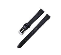 LMINGZE Women's Leather Watch Strap 8mm 10mm 12mm Small Size Retro Watch Band Universal Replacement Wristband(Black-Silver,8mm)