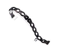 LMINGZE Women's Small Size Watch Band 10mm 12mm 14mm Stainless Steel Watch Strap Silver Rose Gold Wristband(Black,10mm)