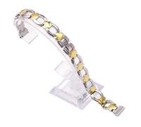 LMINGZE Women's Small Size Watch Band 10mm 12mm 14mm Stainless Steel Watch Strap Silver Rose Gold Wristband(Gold Silver,12mm)