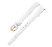 LMINGZE Women's Watch Band Universal 8mm 10mm 12mm Paint Finish Leather Watch Strap Rose Gold Stainless Steel Buckle(White G,12mm)