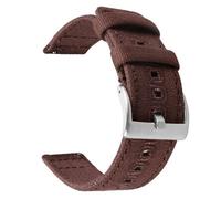 LMINGZE Woven Canvas Watch Band 18mm 20mm 22mm Quick Release Replacement Bracelet Men Women Universal Strap(Brown-Silver,20mm)