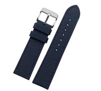 LMINGZE Woven Canvas Watch Band 20mm 22mm 24mm Quick Release Replacement Bracelet Men Women Universal Strap(A-blue-silver,19mm)