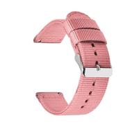 LMINGZE Woven Canvas Watch Band 20mm 22mm 24mm Quick Release Replacement Bracelet Men Women Universal Sport Strap(Pink_18MM_GOLD BUCKLE)