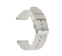 LMINGZE Woven Canvas Watch Band 20mm 22mm 24mm Quick Release Replacement Bracelet Men Women Universal Sport Strap(White_18MM_GOLD BUCKLE)