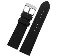 LMINGZE Woven Canvas Watch Band 20mm 22mm 24mm Quick Release Replacement Bracelet Men Women Universal Strap(A-black-silver,19mm)