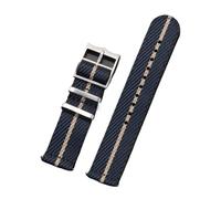 LMINGZE Woven Canvas Watch Band 20mm 22mm Quick Release Replacement Bracelet Men Women Universal Sport Strap(Blue Beige,20mm)