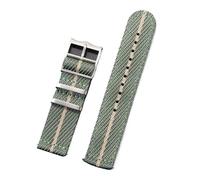 LMINGZE Woven Canvas Watch Band 20mm 22mm Quick Release Replacement Bracelet Men Women Universal Sport Strap(Green Beige,20mm)