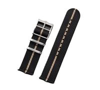 LMINGZE Woven Canvas Watch Band 20mm 22mm Quick Release Replacement Bracelet Men Women Universal Sport Strap(Black Beige,20mm)
