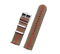 LMINGZE Woven Canvas Watch Band 20mm 22mm Quick Release Replacement Bracelet Men Women Universal Sport Strap(Green Red,20mm)