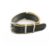 LMINGZE Woven Canvas Watch Band 20mm 22mm Quick Release Replacement Bracelet Men Women Universal Strap(Grey khaki Edge,22mm)