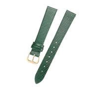 LMINGZE Young Women's Small Size Watch Straps 12mm 14mm 16mm Rose Gold Stainless Steel Buckle Universal Leather Watch Band(Green G,12mm)