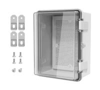 LMioEtool ABS Plastic Dustproof Waterproof IP65 Junction Box Hinged Shell Universal Electrical Project Enclosure Gray, with PC Transparent/Clear Cover 8.7" x 6.7" x 4.3"(220mmx170mmx110mm)