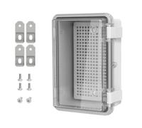 LMioEtool ABS Plastic Dustproof Waterproof IP65 Junction Box Hinged Shell Universal Electrical Project Enclosure Gray, with PC Transparent/Clear Cover 5.9" x 3.9" x 2.8"(150mmx100mmx70mm)