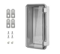 LMioEtool ABS Plastic Dustproof Waterproof IP65 Junction Box Hinged Shell Universal Electrical Project Enclosure Gray, with PC Transparent Clear Cover 7.9 x 3.9 x 2.8 inch (200 x 100 x 70mm)