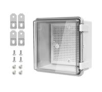 LMioEtool ABS Plastic Dustproof Waterproof IP65 Junction Box Hinged Shell Universal Electrical Project Enclosure Gray, with PC Transparent Clear Cover 5.9 x 5.9 x 3.5inch(150 x150 x90mm)