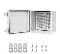 LMioEtool Junction Box, ABS Plastic IP65 Waterproof Dustproof Universal Electrical Enclosure Hinged Shell Outdoor and Indoor Usage Project Box, 5.9"x 5.9"x 3.5"(150x150x90mm), Grey