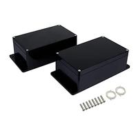 LMioEtool Junction Box IP65 Waterproof Dustproof ABS Plastic Universal Electric Project Enclosure with Fixed Ear Black 7.9x4.7x3.0 inch (2pc)
