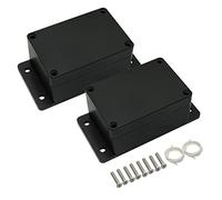 LMioEtool Junction Box Waterproof and Dustproof IP65 Universal Electronic Enclosure ABS Plastic Black with Mounting Ears 100 x 68 x 50 mm (Pack of 2)
