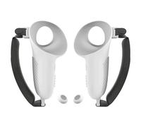 LMIX 1 Pair VR Controller Grips Protective Cover for Meta Quest 3 Accessories, White Silicone Controller Protector, Joystick Cover for Quest 3 Controllers
