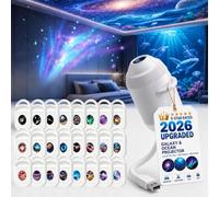 LMIX Galaxy Projector Night Light, 2-in-1 Holographic Star 5d Projector Plug and Play hd Star Smart Dynamic Ceiling Projectors Lamp 360° Space Starry Sky USB Projection (with 24 Films)