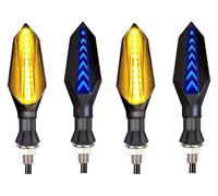 LMJNASD For Yamaha R6 R3 R1 17/19LED Motorcycle Arrow Turn Signal Lamp Sequential Flowing Flash Indicator Lights Running Motorcycle Turn Signals Light(4pcs Blue 17led)