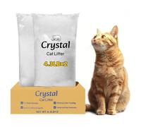 LMJP Crystal Cat Litter, 8.6 lb, Rapid Odor & Moisture Absorption Last up to 2 Months, Low Tracking for Less Mess, Unscented Non-Clumping Silica Gel