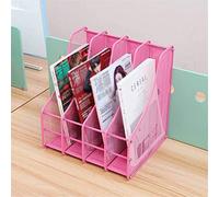 LMJYU Document Stand File Storage Iron Mesh Inside The Arc Quadruple File Frame/Folders Basket/Magazine Rack Shelf/Book Stall Bar Box File Display Stand