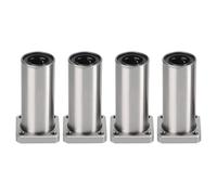 LMK12LUU Square Extra Long Flange Linear Ball Bearings, 12mm Bore Dia, 21mm OD, 57mm Length with Double Side Rubber Seal for CNC,3D Printer 4PCS