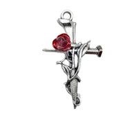 Lmlliang Halloween Charms Gothic Thorns Rose Charms Alloy Thorns Rose Charms for Halloween Party DIY Jewelry Necklace Bracelet Supplies, 38x24mm, Alloy Steel, No Gemstone