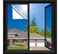 Lmlpt Privacy Window Film One Way Window Tint for Home Reflective Mirror Glass Tinting Sun UV Blocking Vinyl Door Coverings Sticker Heat Control Adhesive Static Cling,Diamond Silver,23.6X78.7inch