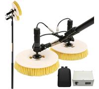 LMMIAOZ 11.5ft 18ft 24.6ft Solar Panel Cleaning Kit - Automatic Dual Head Brush for Photovoltaic Panels, Roof & Window Cleaner, 5.5M Mains Electric Water Brush