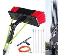 LMMIAOZ 20FT Water Fed Window Cleaning PoleTelescopic with Squeegee Blade Extendable Hose Fed Window Cleaning Kit for High Reach Cleaning Perfect for Residential & Commercial Use