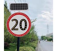 LMMIAOZ 24" LED Flashing Solar Powered Speed Limit 20/30/40/50/60/80 Sign in Traffic Road Way/High Way, High Visibility, Waterproof (20)