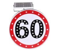 LMMIAOZ 24" Solar Powered Solar Speed Limit Sign, LED Flashing Traffic Sign for Roadway, Waterproof Aluminum Traffic Signals (60)
