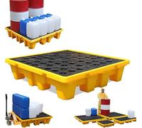 LMMIAOZ Heavy-Duty Oil Drum Spill Tray, 120x100x18cm Containment Pallet, Modular Spill Platform, Forklift Compatible, Essential Oil Tank Spill Protection for Safe Storage