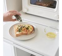 LMMIAOZ Microwave Shelf nizer, Carbon Steel Expandable Drawer & Rack for Kitchen Utensils & Coffee Station, White, Space-Saving Countertop Storage Solution, One Size