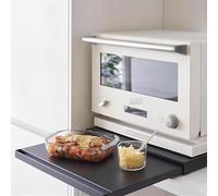 LMMIAOZ Microwave Shelf nizer, Carbon Steel Pull-Out Drawer & Rack for Kitchen Utensils & Coffee Station, Space-Saving Countertop Storage, Black, One Size