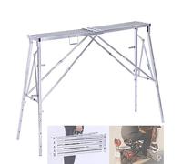 LMMIAOZ Multi Function Scaffold Tower Ladder Stool Bench Adjustable Length and Height for Home Improvement Washing Vehicles Maintenance Work Folding Scaffolding with Wheels