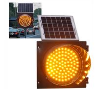 LMMIAOZ Solar-Powered Flashing Warning Light with High-Visibility LED and Automatic Charging，Single Flashing PC Housing Outdoor Waterproof Road Emergency Lamp(400mm/16in)