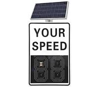 LMMIAOZ Solar Powered LED Speed Radar Sign, Aluminum Traffic Warning Board, Bright LED Speed Display for Enhanced Road Safety, 19.69 * 27.56inches Traffic Control Solution
