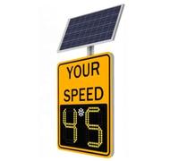LMMIAOZ Solar Powered Radar Speed Limit Sign, LED Radar Feedback Sign, Traffic Feedback Warning Sign, Speed Display Sign with Snowflake Light(20"x27")