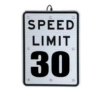 LMMIAOZ Speed Limit Traffic Sign 30 MPH, Aluminum Road Safety Sign Speed Limit LED Blinking Light, Solar Powered, High Visibility Road Warning Signal