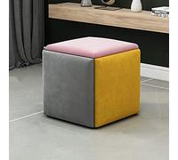 LMMIAOZ Stackable Storage Stool, Waterproof Footrest Ottomans, Breathable Suede Seat, Creative 5-in-1 Footstool for Home Accessory and Sofa