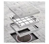 LMMIAOZ Stainless Steel Square Drain Cover Embedded Sewage Pit Lid Outdoor Terrace Garden Garage & Highway Access 66 x 61 cm for Long-lasting Use