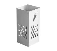 LMMIAOZ Umbrella Stands Indoor, Modern Design Metal Umbrella Holder, Hollow-Out Umbrella Rack, Classified Storage, Entry Hallway Decor, 23X23X50Cm/Black (White)