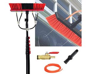 LMMIAOZ Water Fed Window Cleaning Kit, Solar Panel Brush and Adjustable Pole Lightweight 20m/65.6ft Hose Glass Washing Equipment Tool - Angle Regulator,6m/20ft (6m/20ft),6m/20ft