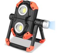 LMMIAOZ Wiederaufladbare LED-Arbeitsleuchte, zusammenklappbares Flutlicht mit 360°-Drehung, tragbares wasserdichtes Sicherheitslicht für den Außenbereich mit Ständer für Autorepa