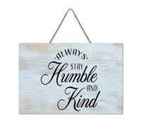 LMMIXEE Always Stay Humble And Kind Wood Signs Words Letters Wooden Sign Farmhouse Family Wall Art Rustic Wall Decor for Home Kitchen Living Room Coffee Bar 6x10 inch